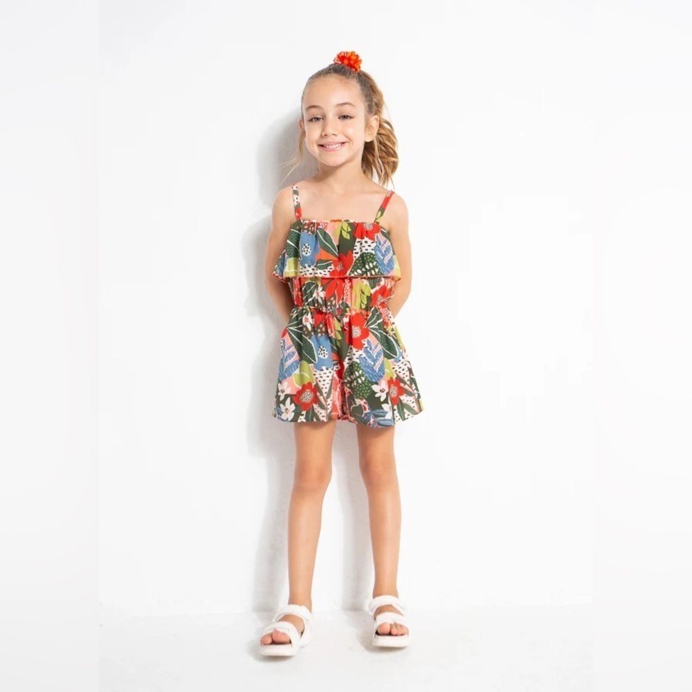 Mayoral girls floral romper sz 8